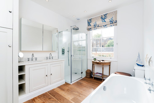 Coastal Bathroom - Queensdale Road, Notting Hill          -          Professional          plumbing          work          by          Rosebourne          Plumbing