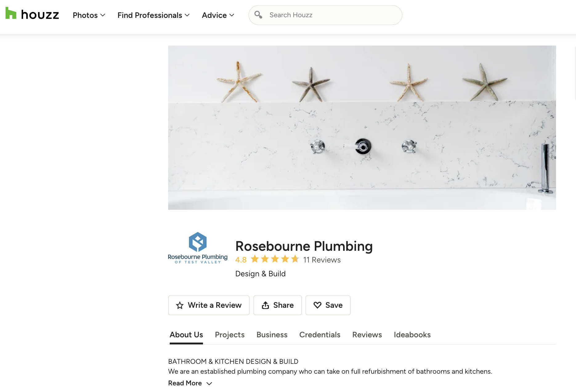 Rosebourne Plumbing Houzz Profile - Professional Bathroom Installations