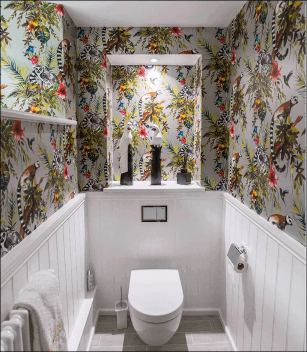 Luxury downstairs toilet design - premium fixtures and elegant styling